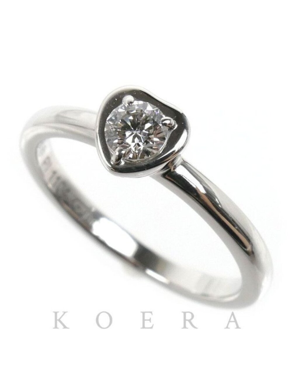 Cartier 18k White Gold Diamant Leger Damour Heart Ring Diamond 46 Vintage